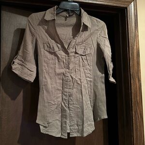 Army green button-up